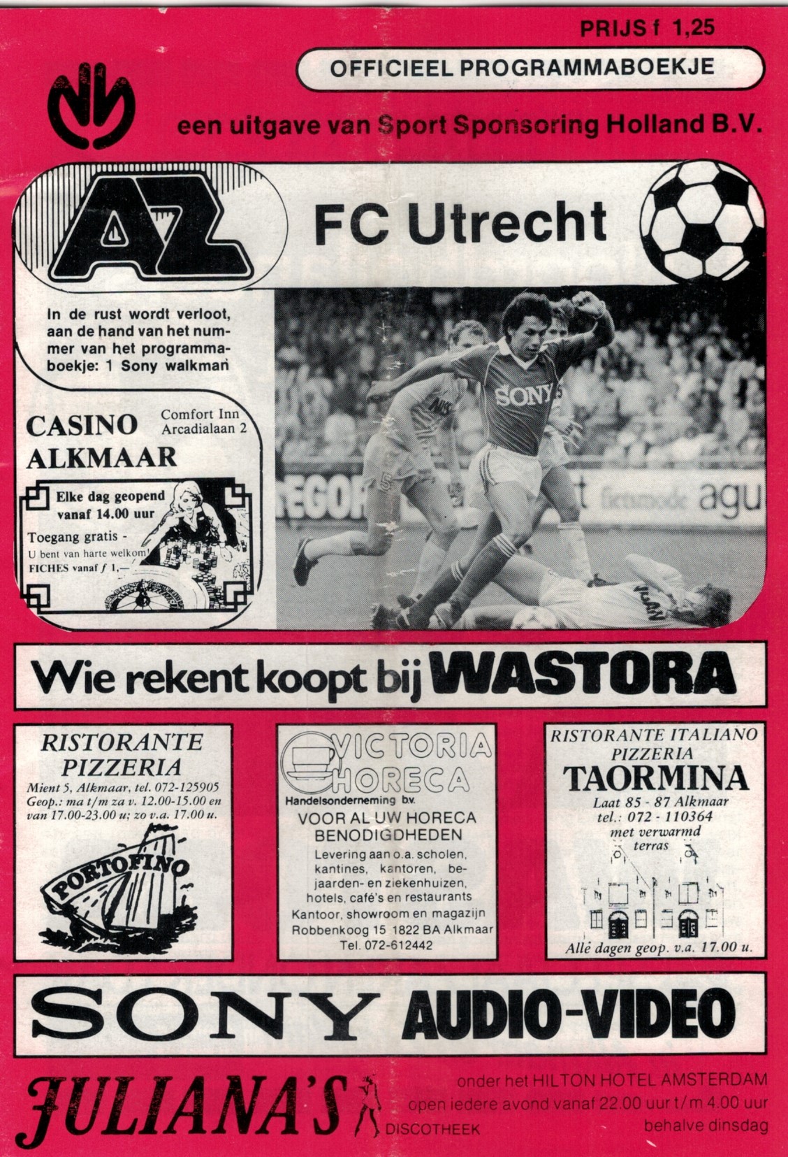 AZ Programma 18-mei-1985 Utrecht thuis